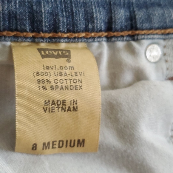 Levi's 515 bootcut denim ombre blue jeans red blank label Sz 8 M Made in Vietnam - Picture 6 of 7